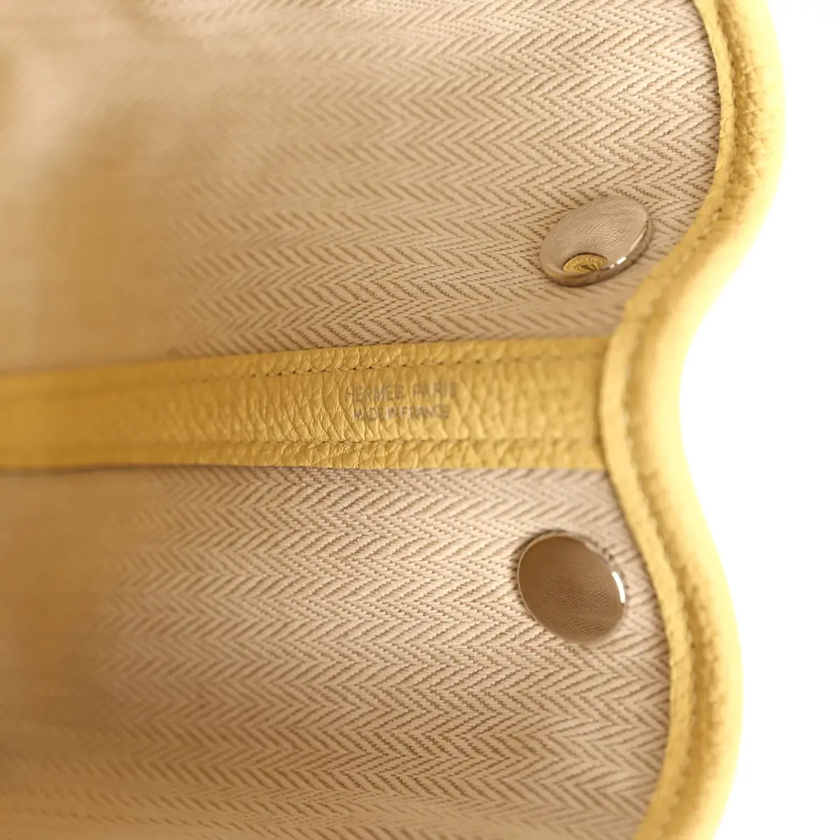 HERMÈS Hermes Garden Party Neo 23 Jaune Poussin Togo Palladium Hardware | Thumbnail 9 HERMÈS Hermes Garden Party Neo 23 Jaune Poussin Togo Palladium Hardware | Thumbnail 9
