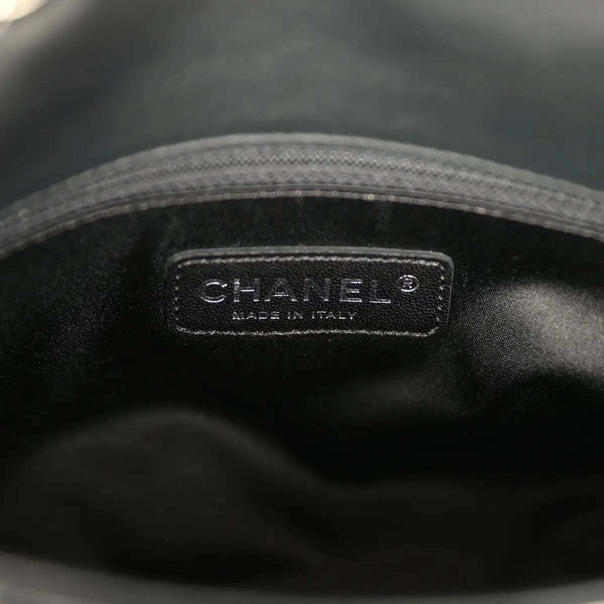Chanel Pre-owned Chanel Medium Striped Reissue Flap Bag Black, Silver Sequin and Patent Silver Hardware | Thumbnail 9 Chanel Pre-owned Chanel Medium Striped Reissue Flap Bag Black, Silver Sequin and Patent Silver Hardware | Thumbnail 9