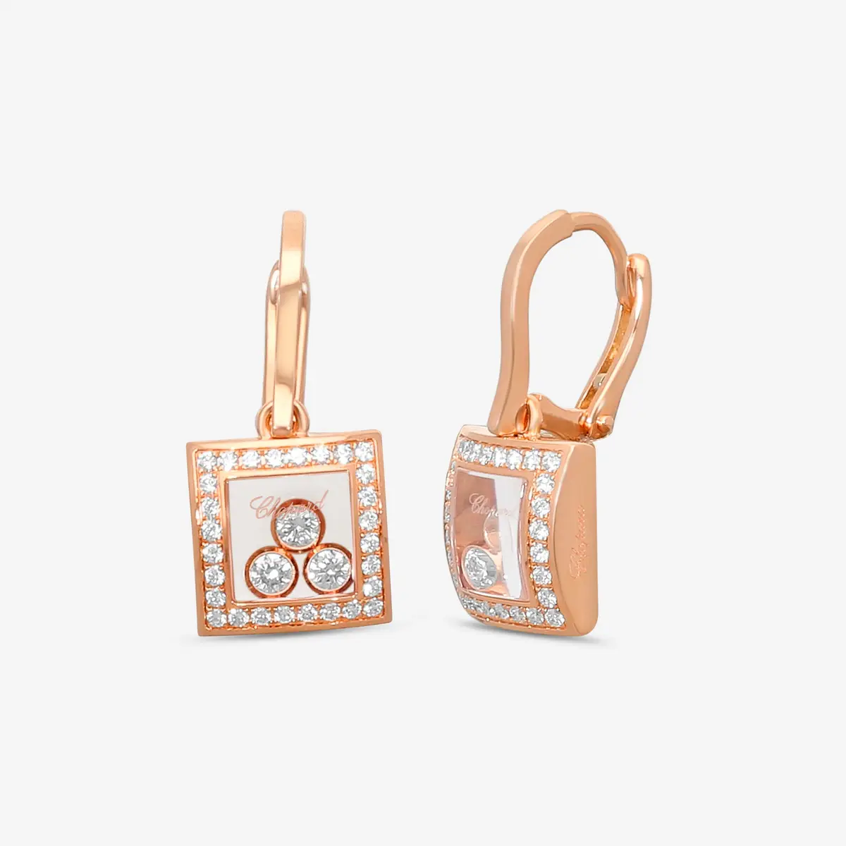 Chopard Chopard Happy Diamonds 18K Rose Gold Diamond Drop Earrings by The Solist | Thumbnail 2 Chopard Chopard Happy Diamonds 18K Rose Gold Diamond Drop Earrings by The Solist | Thumbnail 2