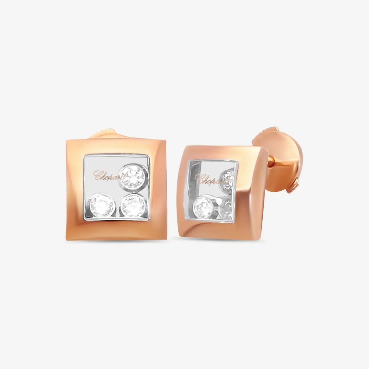Chopard Chopard Happy Diamonds 18K Rose Gold Diamond Stud Earrings by The Solist | Thumbnail 2 Chopard Chopard Happy Diamonds 18K Rose Gold Diamond Stud Earrings by The Solist | Thumbnail 2