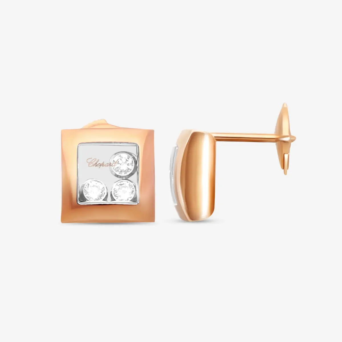 Chopard Chopard Happy Diamonds 18K Rose Gold Diamond Stud Earrings by The Solist | Thumbnail 3 Chopard Chopard Happy Diamonds 18K Rose Gold Diamond Stud Earrings by The Solist | Thumbnail 3