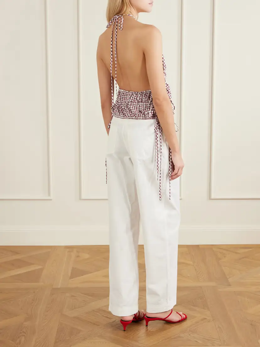 LIBEROWE Lina Checked Cotton Halterneck Top | Thumbnail 3 LIBEROWE Lina Checked Cotton Halterneck Top | Thumbnail 3