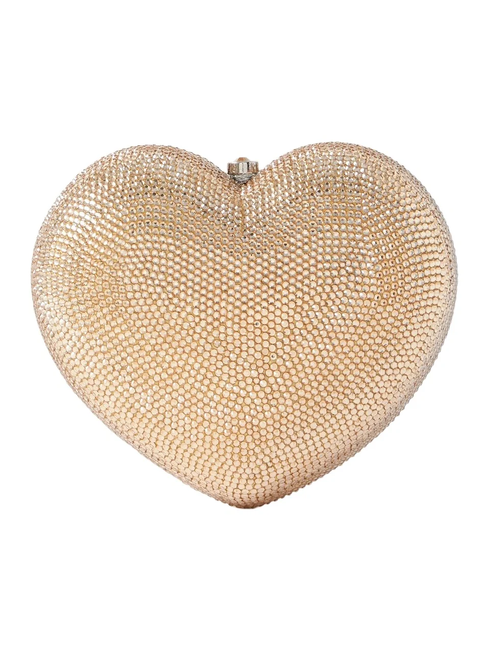 L'amour Petit Coeur Crystal-embellished Gold-tone Clutch