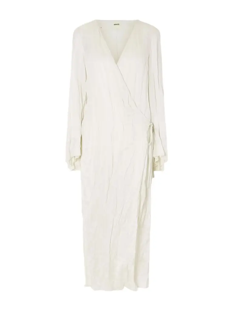 Rommi Crinkled-voile Midi Wrap Dress