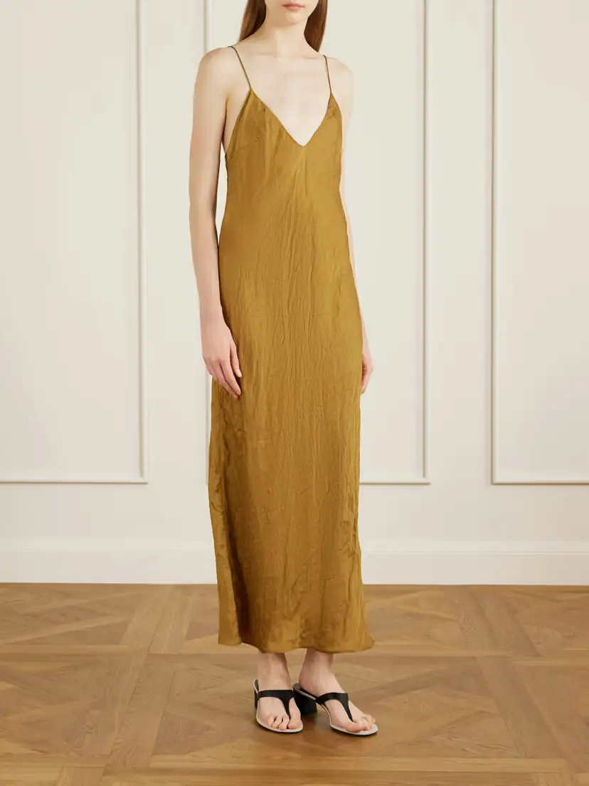 Khaite Taja Crinkled-voile Maxi Dress | Thumbnail 2 Khaite Taja Crinkled-voile Maxi Dress | Thumbnail 2