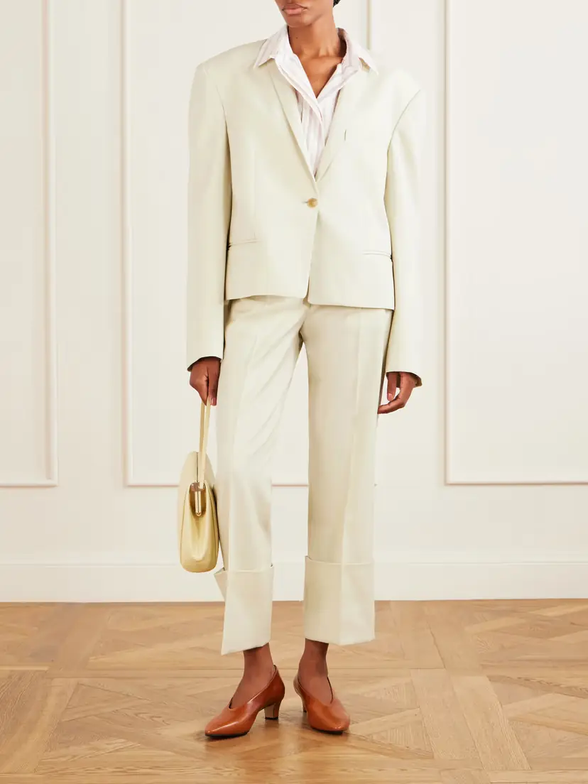 Calvin Klein Collection Ramie-blend Twill Straight-leg Pants | Thumbnail 2