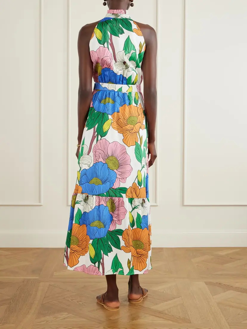Borgo de Nor Biba Tiered Printed Cotton-poplin Maxi Dress | Thumbnail 3