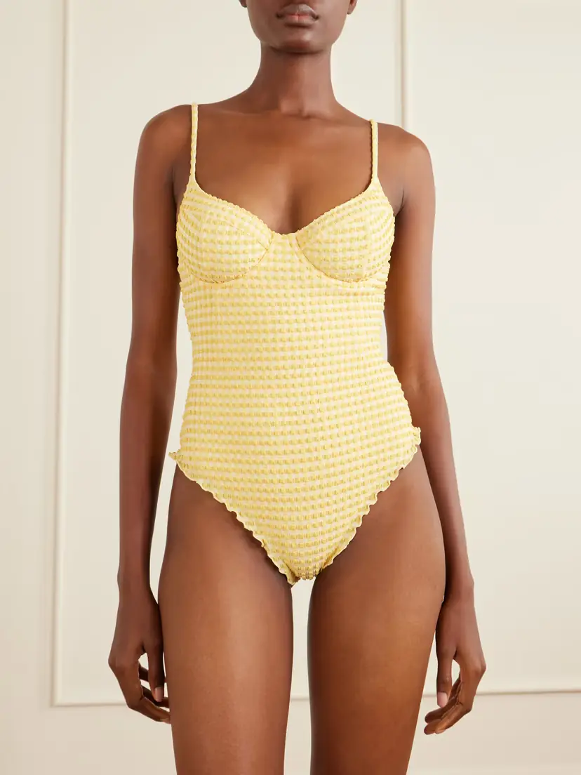 Simkhai Suni Checked Swimsuit | Thumbnail 2 Simkhai Suni Checked Swimsuit | Thumbnail 2