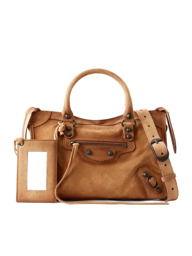 Balenciaga Le City Small Suede Shoulder Bag | Image 1 Balenciaga Le City Small Suede Shoulder Bag | Image 1