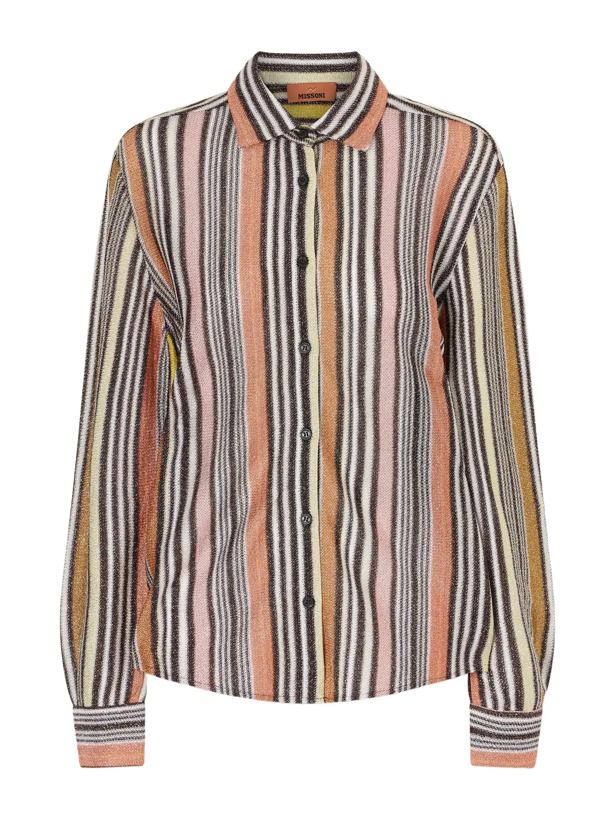 Missoni Striped Metallic Crochet-knit Shirt