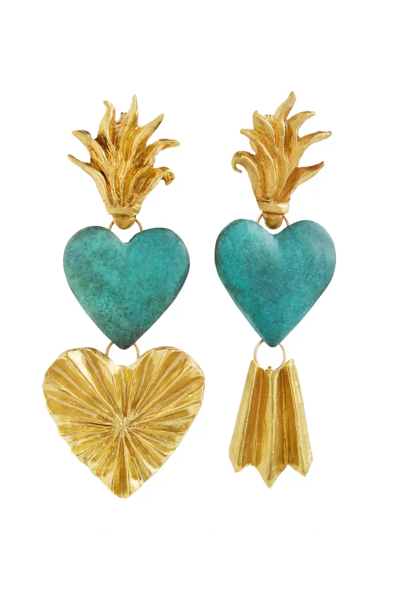Markarian Amore Sacro Patinated Bronze Sacred Heart Earring | Image 1 Markarian Amore Sacro Patinated Bronze Sacred Heart Earring | Image 1