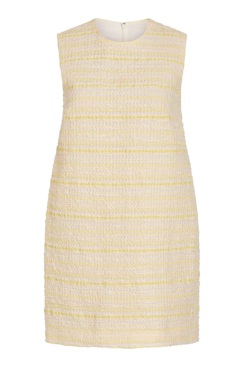 Markarian Daisy Lemon Textured Stripe Mini Dress | Image 1 Markarian Daisy Lemon Textured Stripe Mini Dress | Image 1