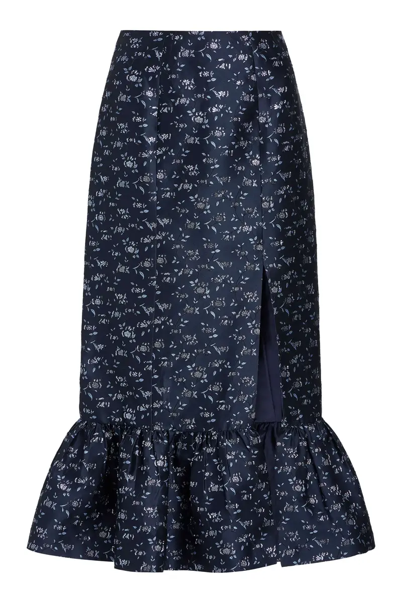 Markarian Fairnata Navy Floral Brocade Pencil Skirt | Image 1 Markarian Fairnata Navy Floral Brocade Pencil Skirt | Image 1