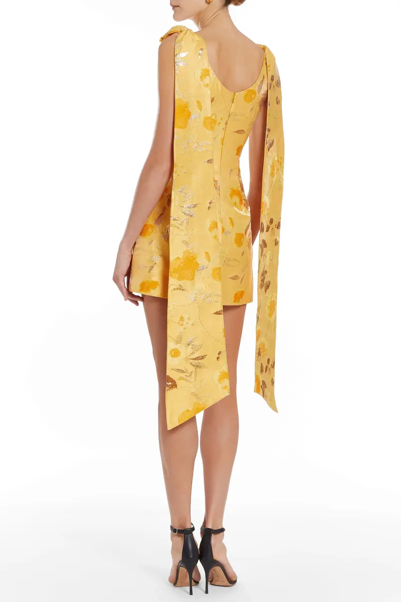 Markarian Gita Gold Floral Brocade Mini Dress | Thumbnail 4