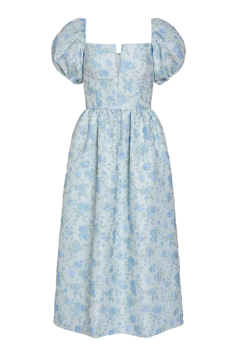 Markarian Lillian Cornflower And Mint Brocade Midi Dress | Image 1 Markarian Lillian Cornflower And Mint Brocade Midi Dress | Image 1