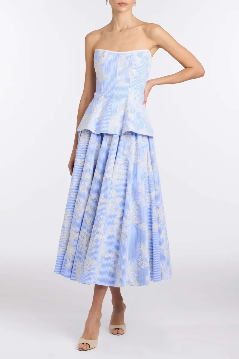 Markarian Lola Floral Embroidered Strapless Top | Thumbnail 2
