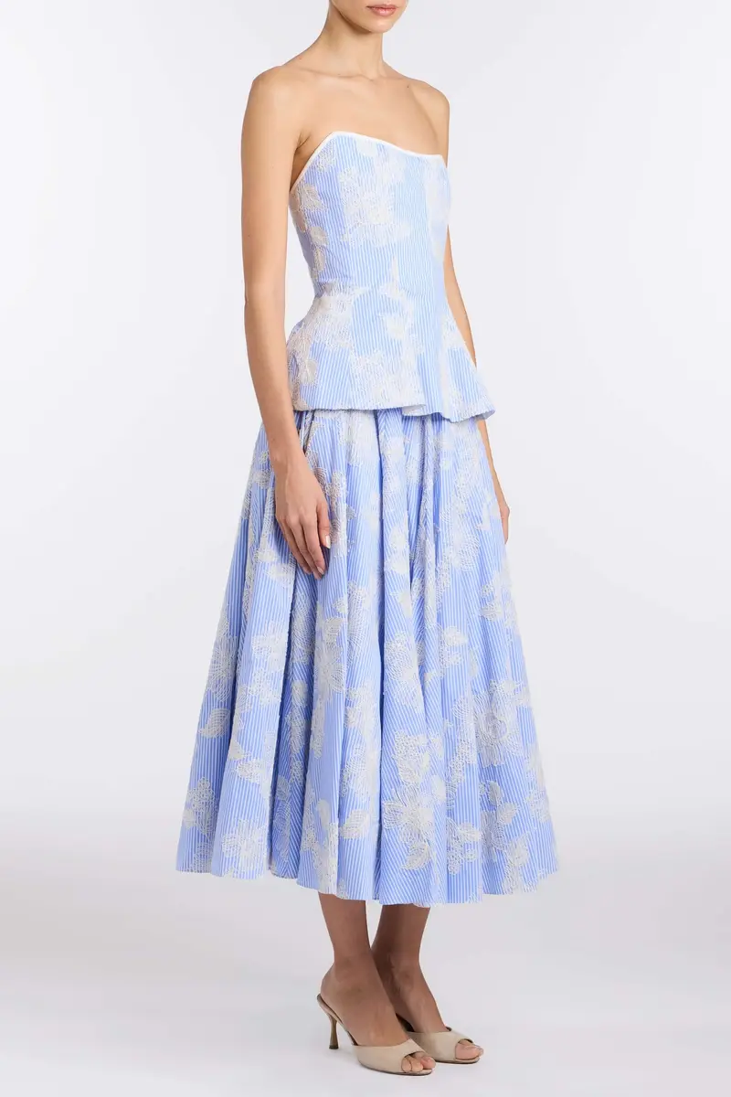 Markarian Lola Floral Embroidered Strapless Top | Thumbnail 3