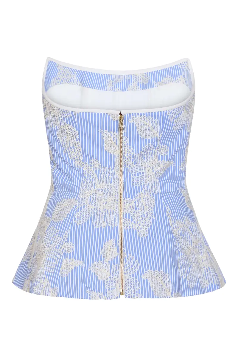 Markarian Lola Floral Embroidered Strapless Top | Thumbnail 5