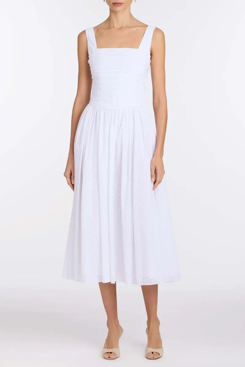 Markarian Maeve Cotton Eyelet Square Neck Midi Dress | Thumbnail 2 Markarian Maeve Cotton Eyelet Square Neck Midi Dress | Thumbnail 2