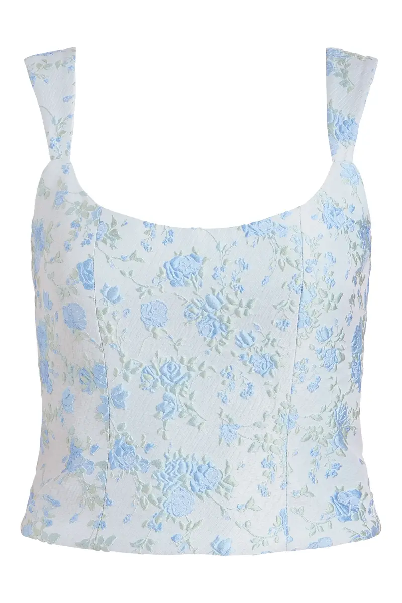 Markarian Maisie Cornflower and Mint Brocade Top | Image 1 Markarian Maisie Cornflower and Mint Brocade Top | Image 1