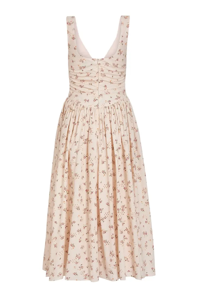 Markarian Penelope Blush Bouquet Cotton Eyelet Keyhole Midi Dress | Thumbnail 4 Markarian Penelope Blush Bouquet Cotton Eyelet Keyhole Midi Dress | Thumbnail 4