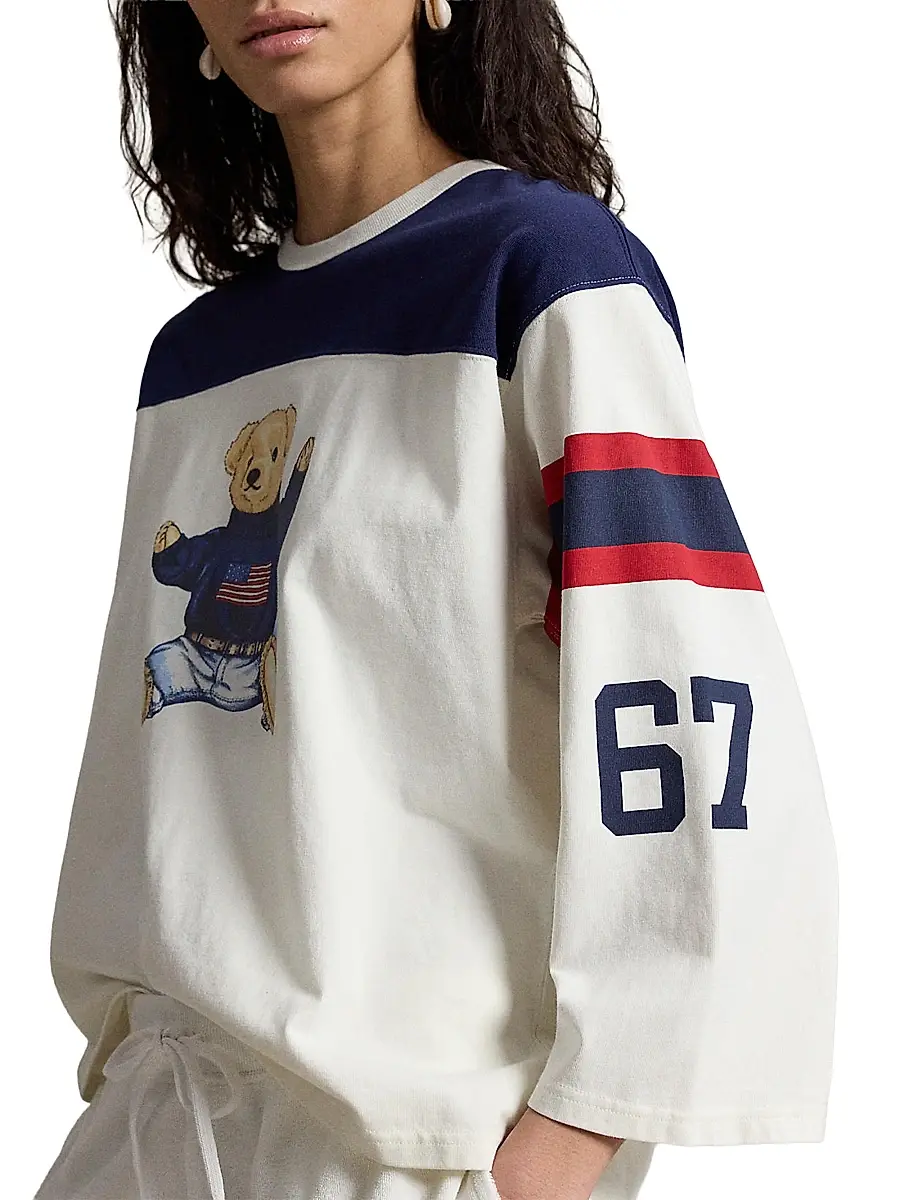 Polo Ralph Lauren Women's Graphic Polo Bear Cotton Jersey Long-Sleeve T-Shirt | Thumbnail 5