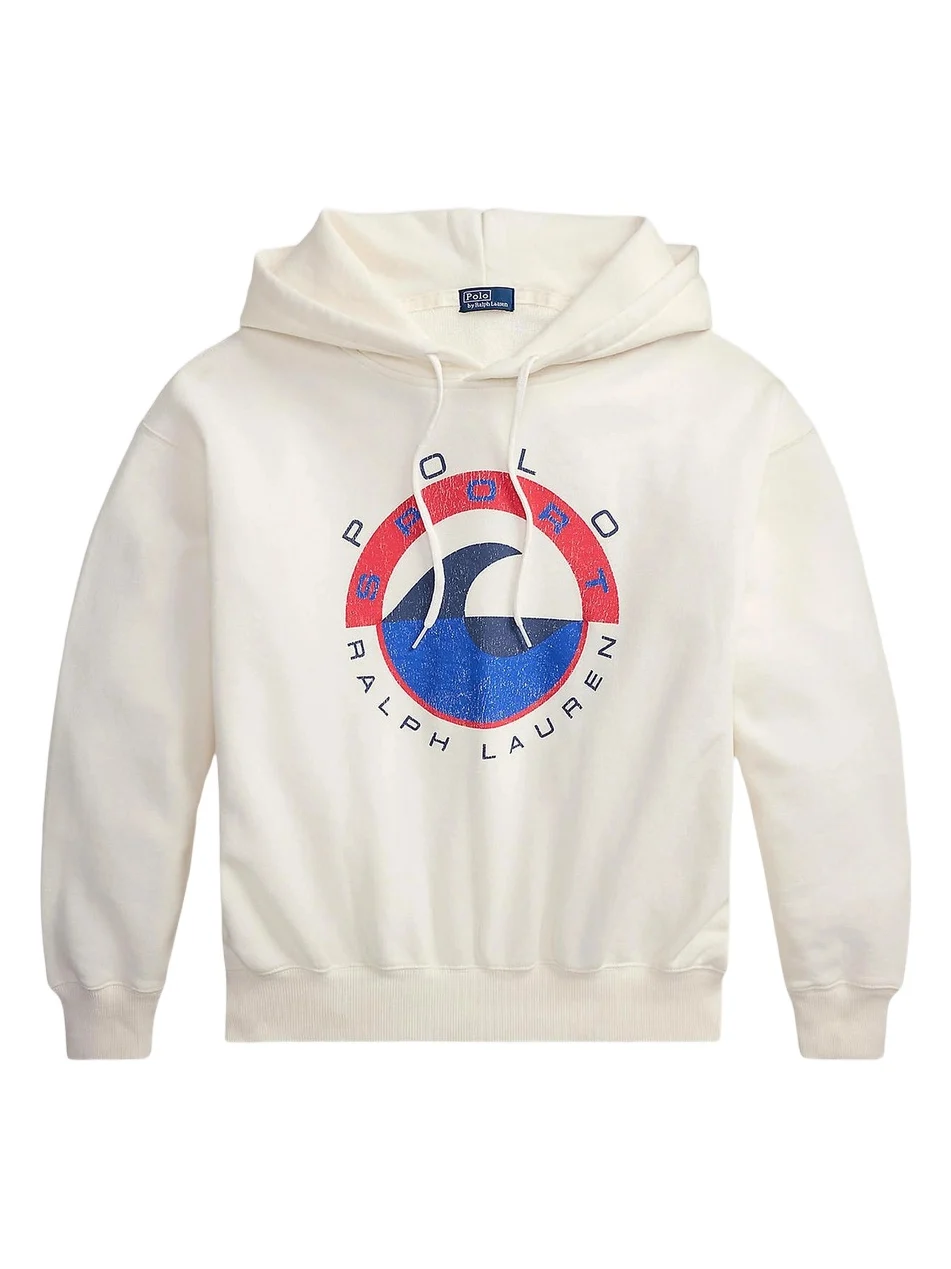 Women's Wave-Logo Cotton-Blend Fleece Hoodie Women's Wave-Logo Cotton-Blend Fleece Hoodie