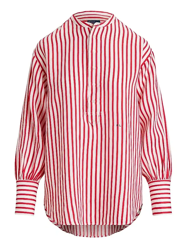 Women's Striped Linen-Cotton Shirt