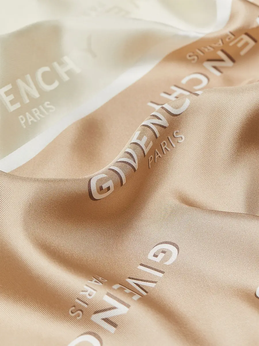 Givenchy Women's Shadow Bicolor Square Scarf in Silk - Ecru | Thumbnail 2