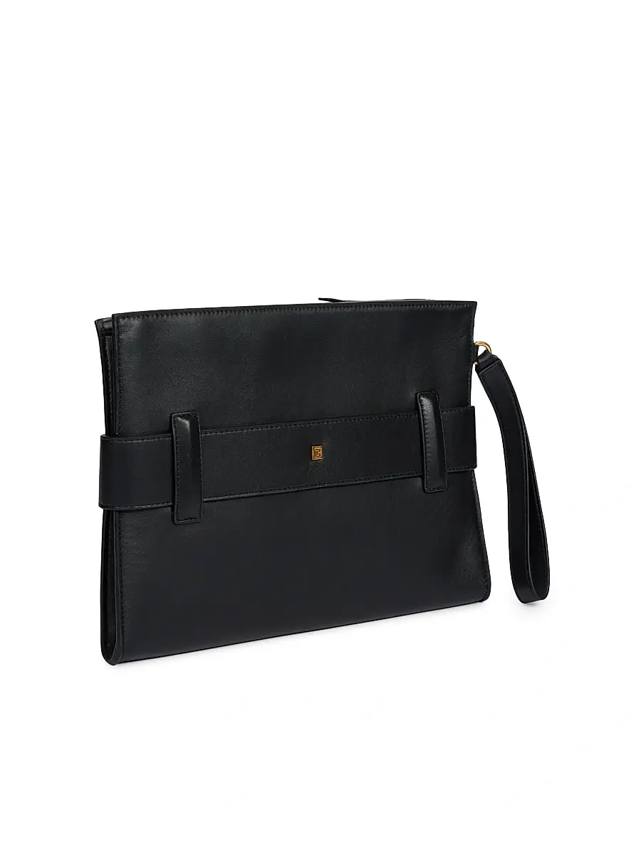 Balmain Women's Anthem Leather Zip Pouch - Noir | Thumbnail 4 Balmain Women's Anthem Leather Zip Pouch - Noir | Thumbnail 4