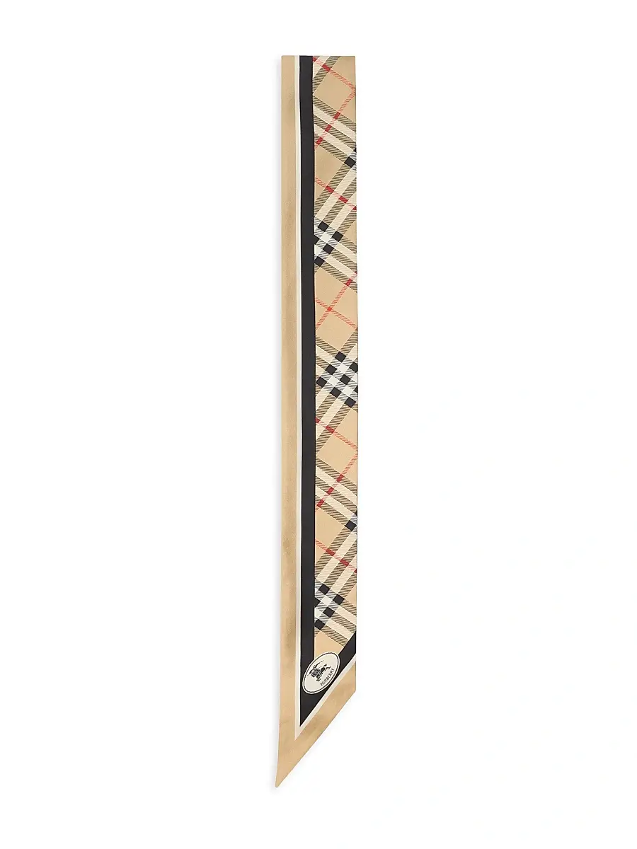 Burberry Women's Equestrian Knight Check Silk Scarf | Thumbnail 4 Burberry Women's Equestrian Knight Check Silk Scarf | Thumbnail 4