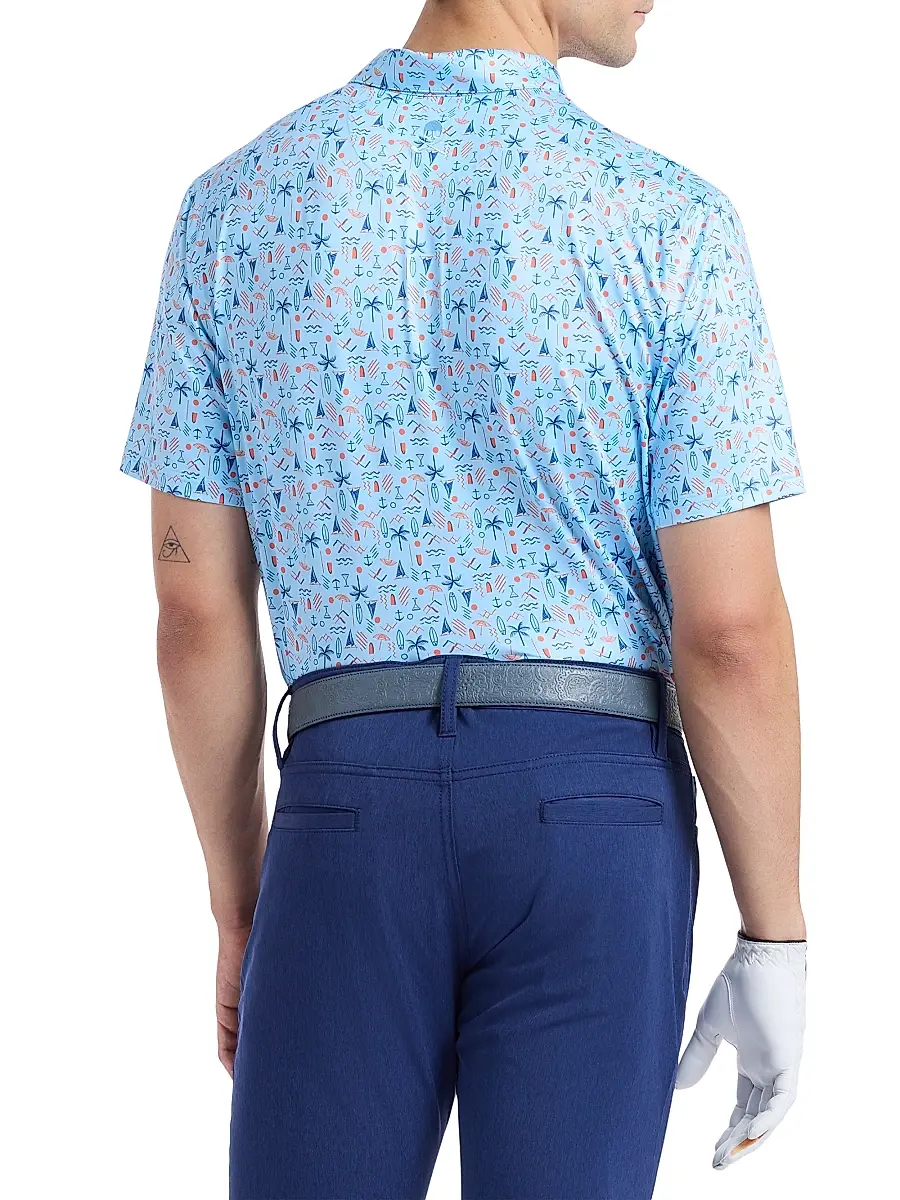 Robert Graham Men's Coastal Vibes Performance Knit Polo Shirt | Thumbnail 5