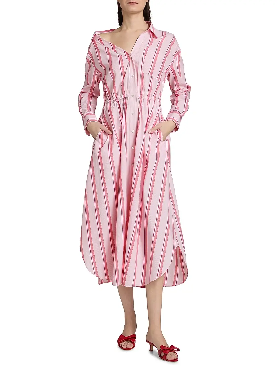 Rosie Assoulin Women's Falling Off The Shoulder Shirtdress | Thumbnail 3