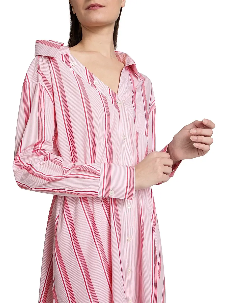 Rosie Assoulin Women's Falling Off The Shoulder Shirtdress | Thumbnail 6