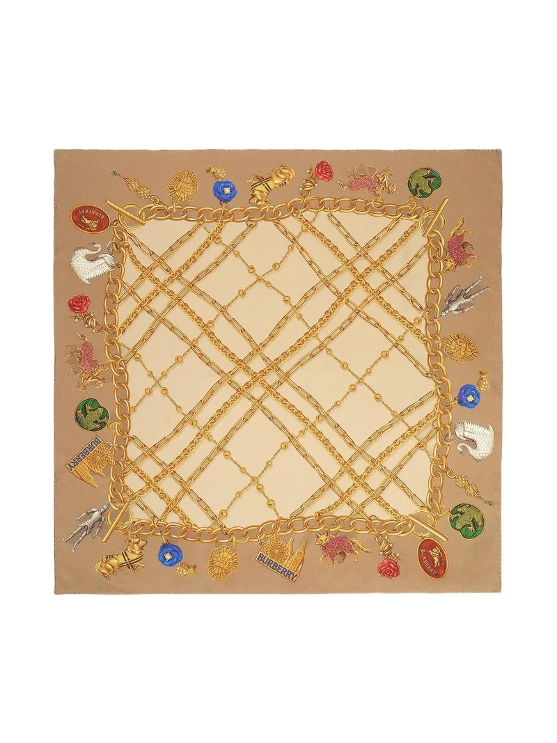Burberry Women's Check Charm Silk Scarf