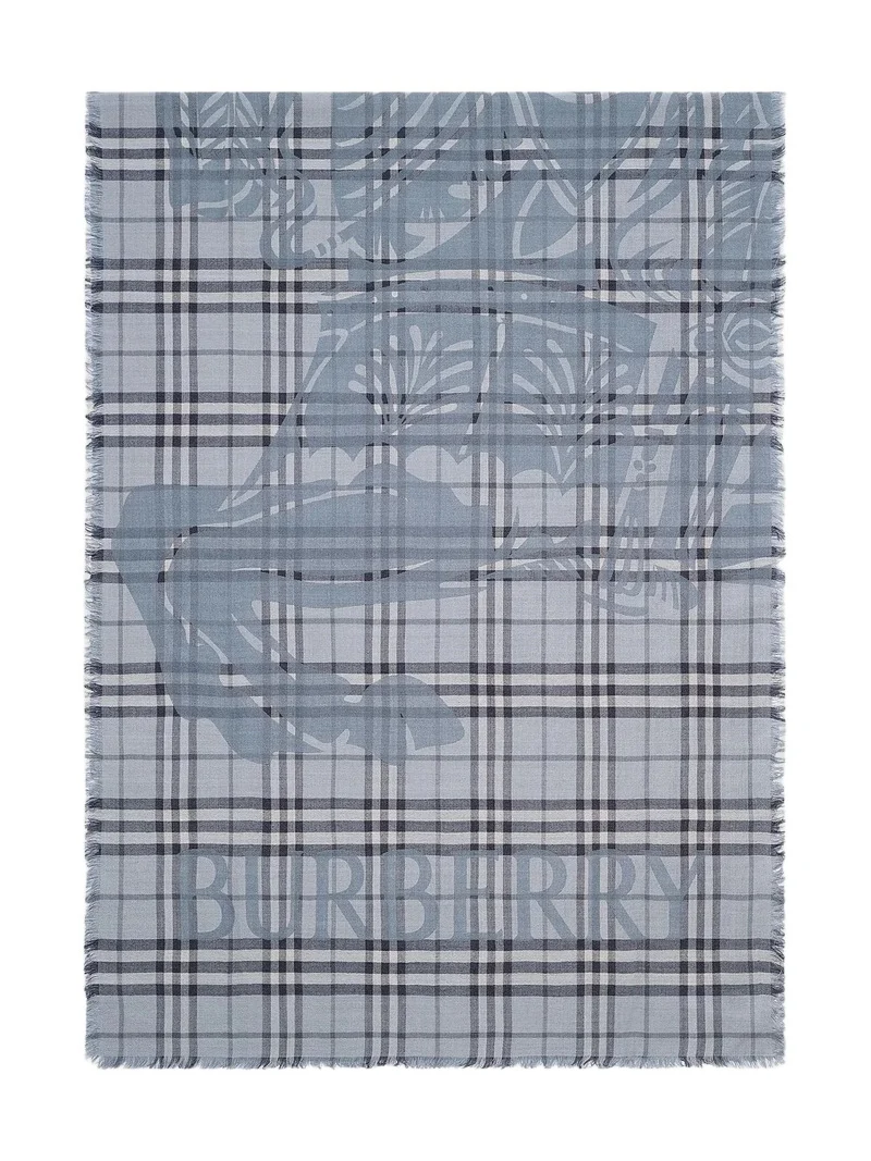 Burberry Men's EKD Check Wool-Silk Wide Scarf