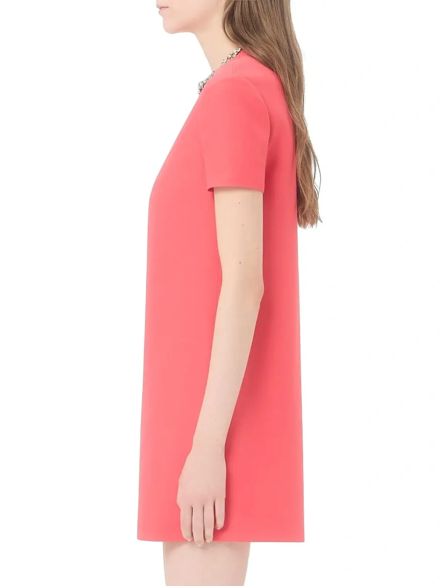 Valentino Women's Embroidered Crepe Couture Short Dress | Thumbnail 4 Valentino Women's Embroidered Crepe Couture Short Dress | Thumbnail 4