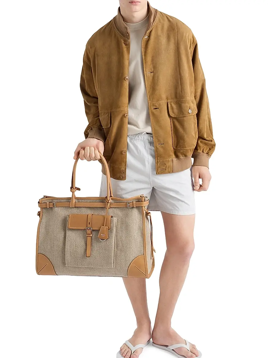 Prada Men's Suede Blouson Jacket | Thumbnail 2 Prada Men's Suede Blouson Jacket | Thumbnail 2