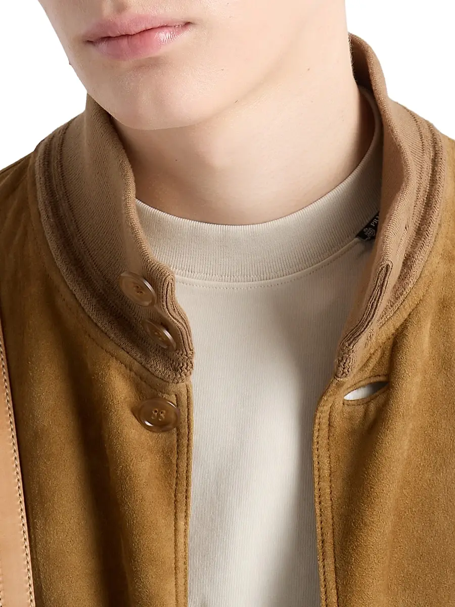 Prada Men's Suede Blouson Jacket | Thumbnail 4 Prada Men's Suede Blouson Jacket | Thumbnail 4