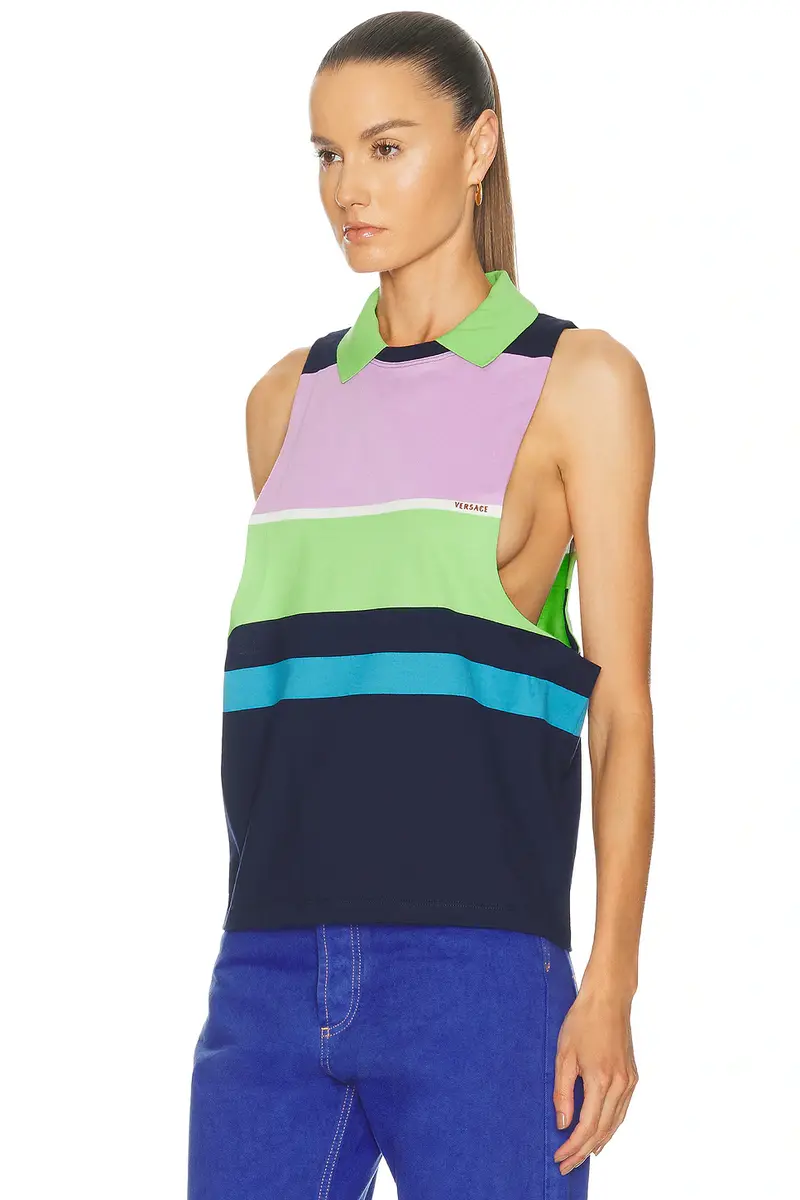 Versace Sleeveless Polo Top | Thumbnail 2