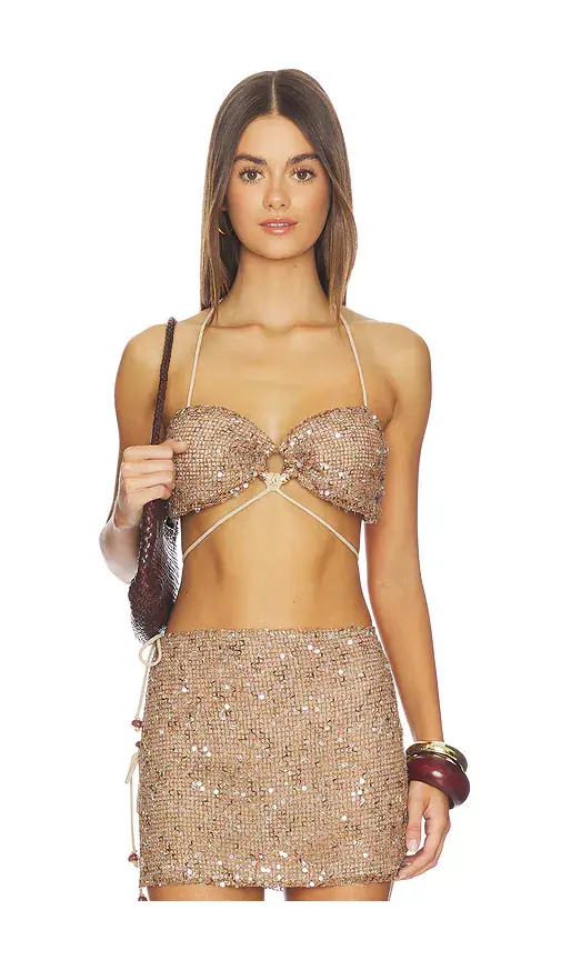 Kulani Kinis Strappy Ring Tie Crop Top | Image 1 Kulani Kinis Strappy Ring Tie Crop Top | Image 1