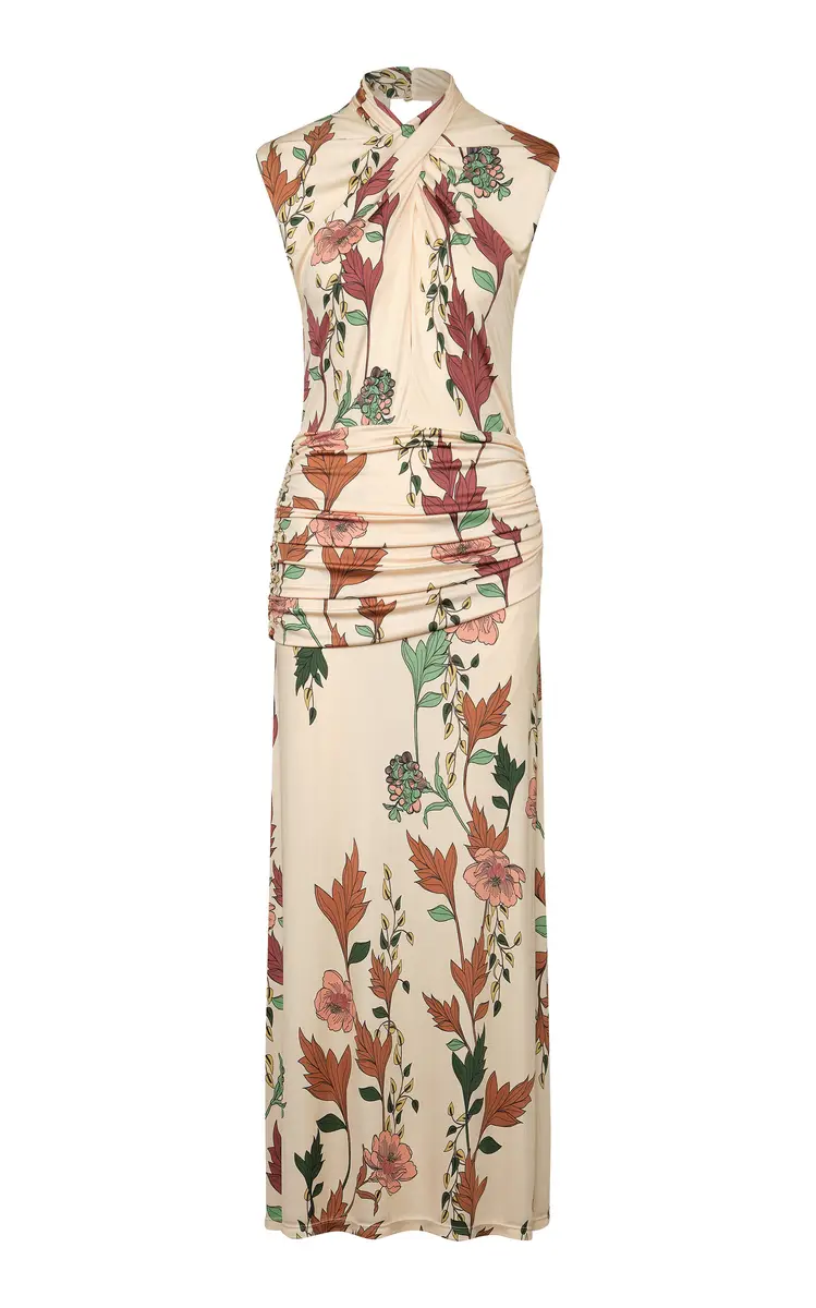 Johanna Ortiz Hibiscus Compass Draped Maxi Dress | Image 1 Johanna Ortiz Hibiscus Compass Draped Maxi Dress | Image 1