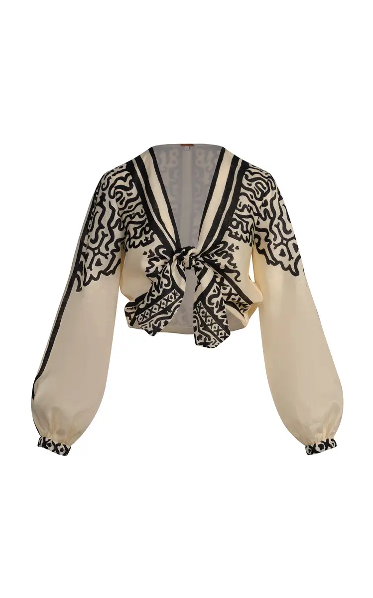 Johanna Ortiz Gentle Burn Linen Tied Top | Image 1 Johanna Ortiz Gentle Burn Linen Tied Top | Image 1