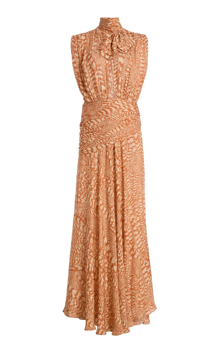 Johanna Ortiz Saffron Breeze Silk Maxi Dress