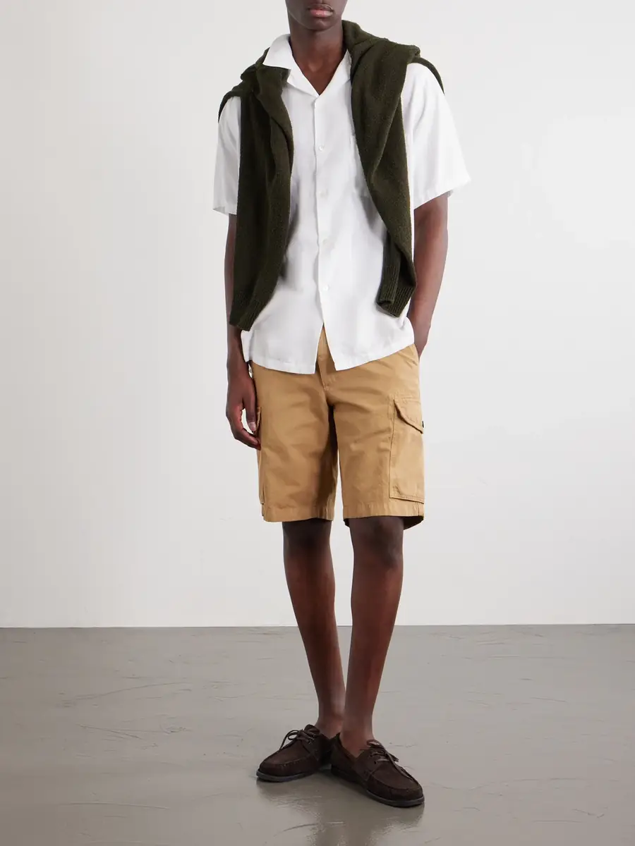 Slowear Incotex Straight-Leg Cotton and Linen-Blend Shorts - Men | Thumbnail 2 Slowear Incotex Straight-Leg Cotton and Linen-Blend Shorts - Men | Thumbnail 2