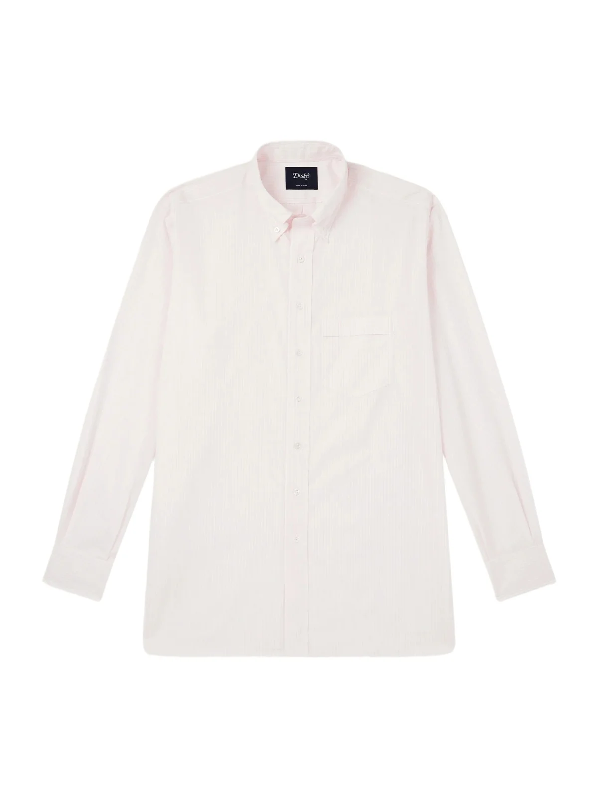 Button-Down Collar Striped Cotton-Poplin Shirt - Men Button-Down Collar Striped Cotton-Poplin Shirt - Men