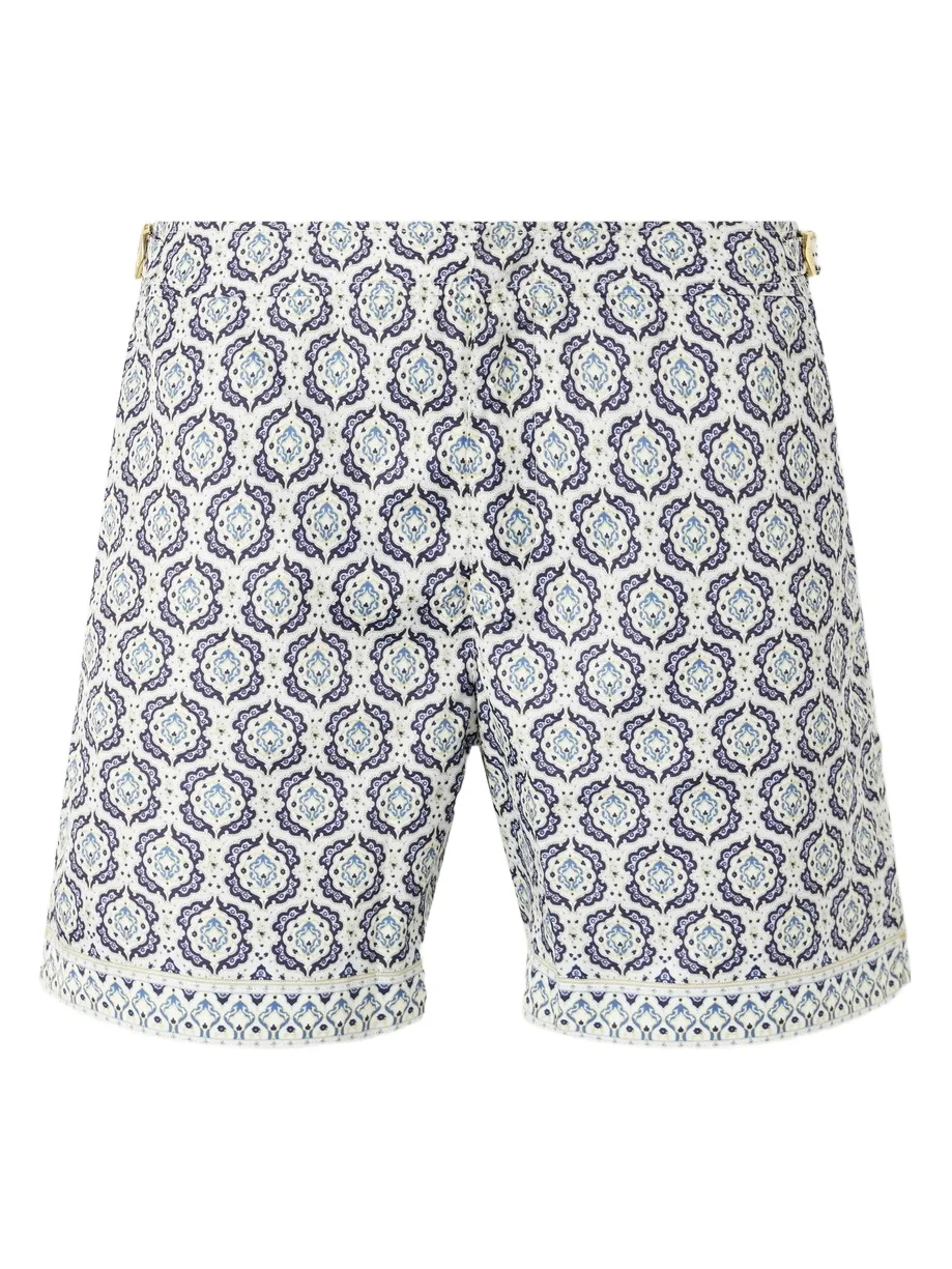 Bulldog Straight-Leg Mid-Length Passeto Printed Swimshorts - Men