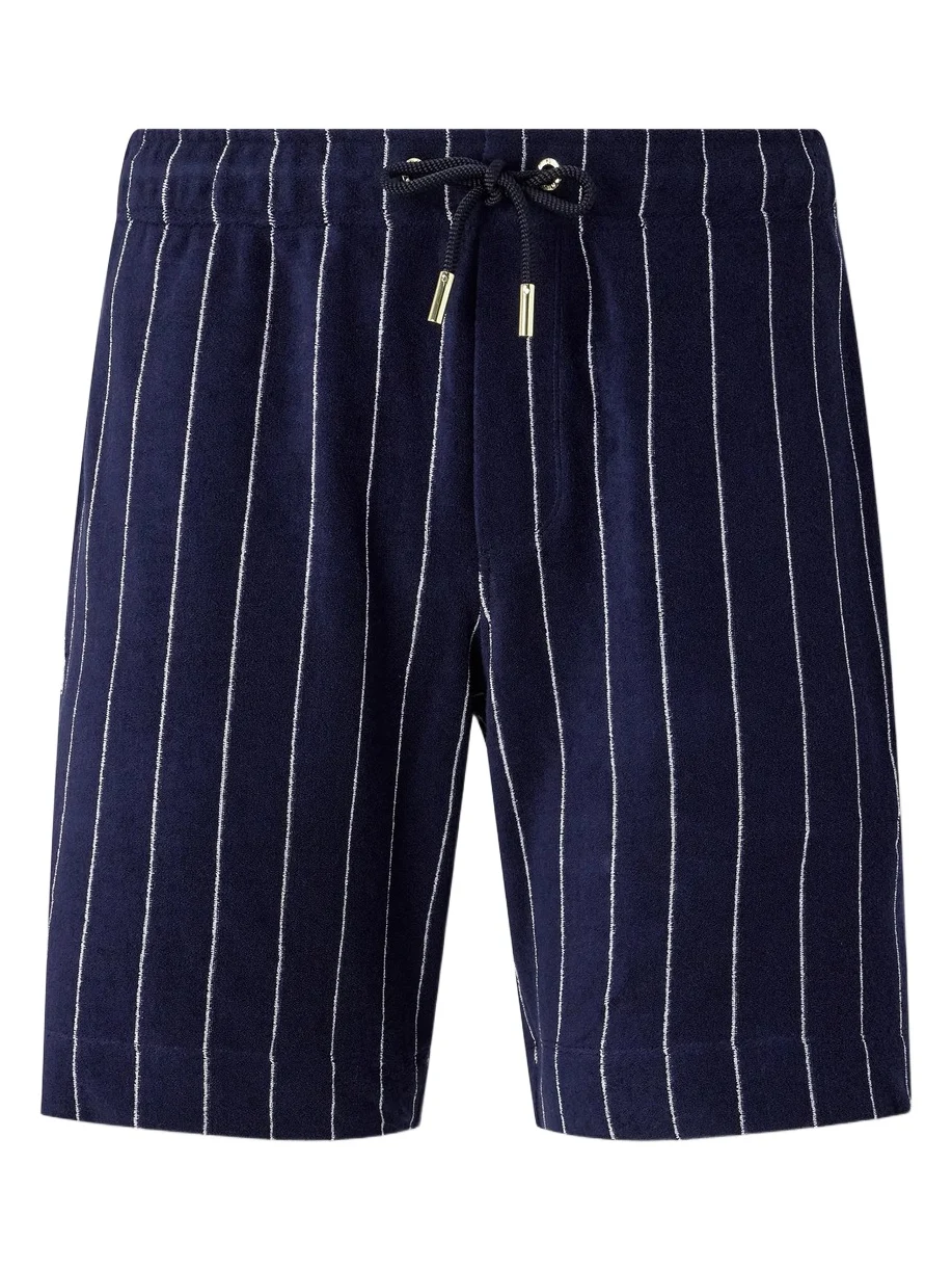 Trevone Striped Cotton-Terry Shorts - Men Trevone Striped Cotton-Terry Shorts - Men