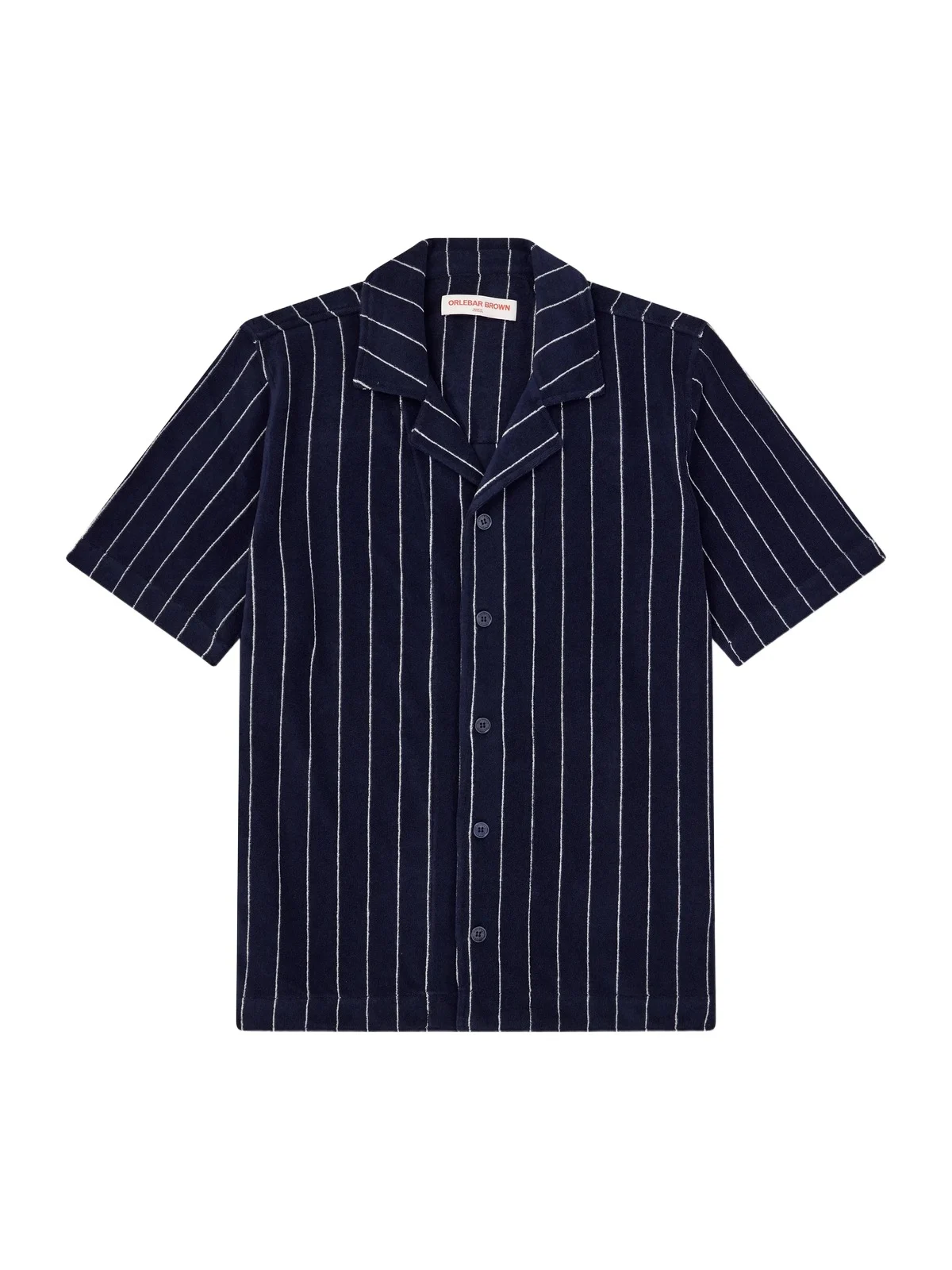 Hawkin Stripe Towelling Cotton Shirt - Men Hawkin Stripe Towelling Cotton Shirt - Men