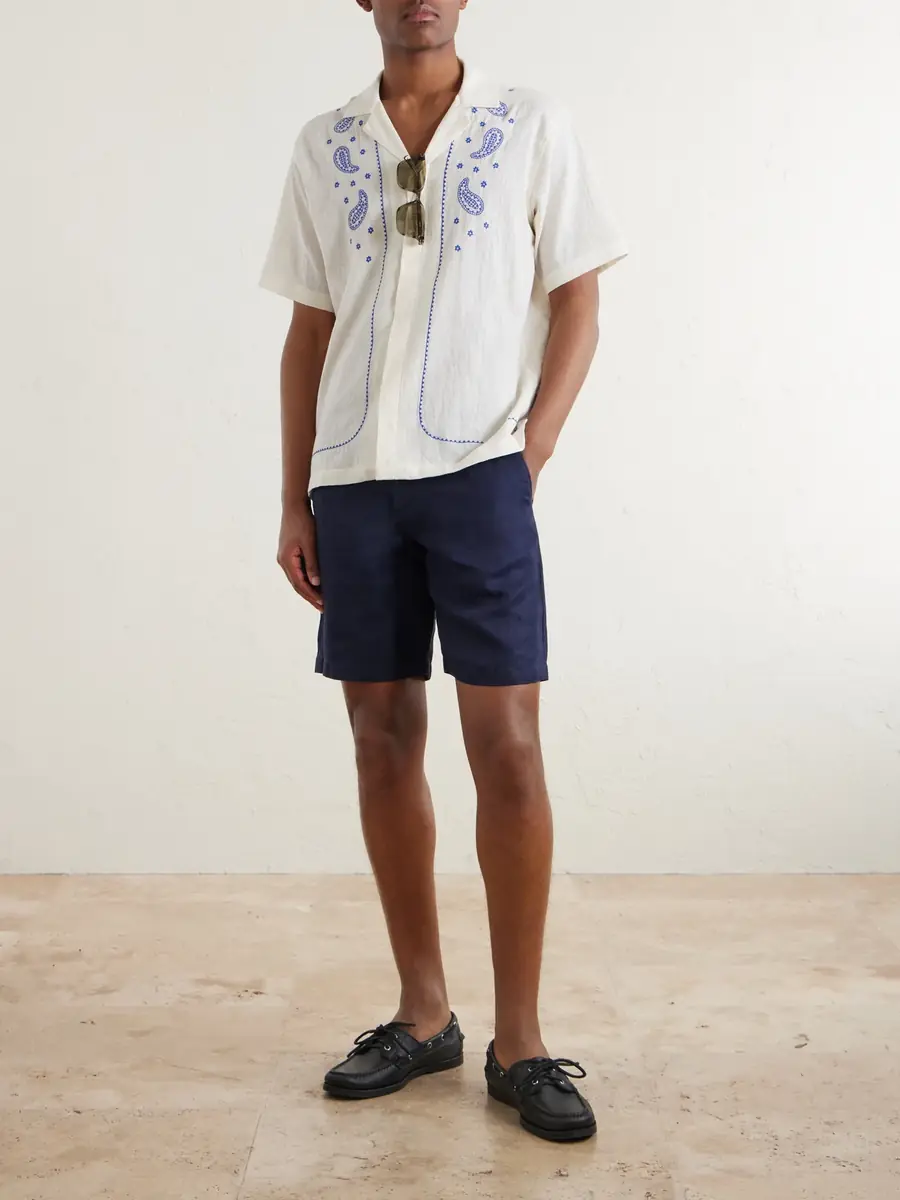 Orlebar Brown Maitan Camp-Collar Embroidered Cotton Shirt - Men | Thumbnail 2